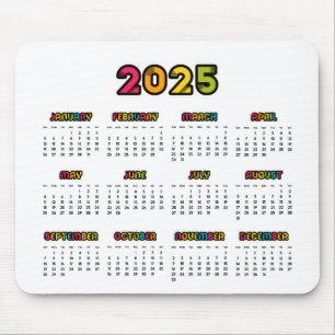 Colorful 2022 calendar mouse pad