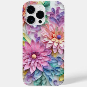 COLORFUL 3-D QUILL PAPER LOOK FLORAL PATTERNS Case-Mate iPhone 14 PRO MAX CASE