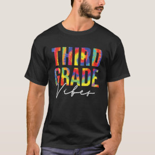 Colorful 3rd Grade Vibes Back School Teacher Stude T-Shirt