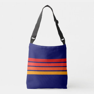 Colorful 70s 80s Retro Striped Stripes Crossbody Bag