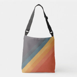 Colorful 70s 80s Retro Striped Stripes Crossbody Bag