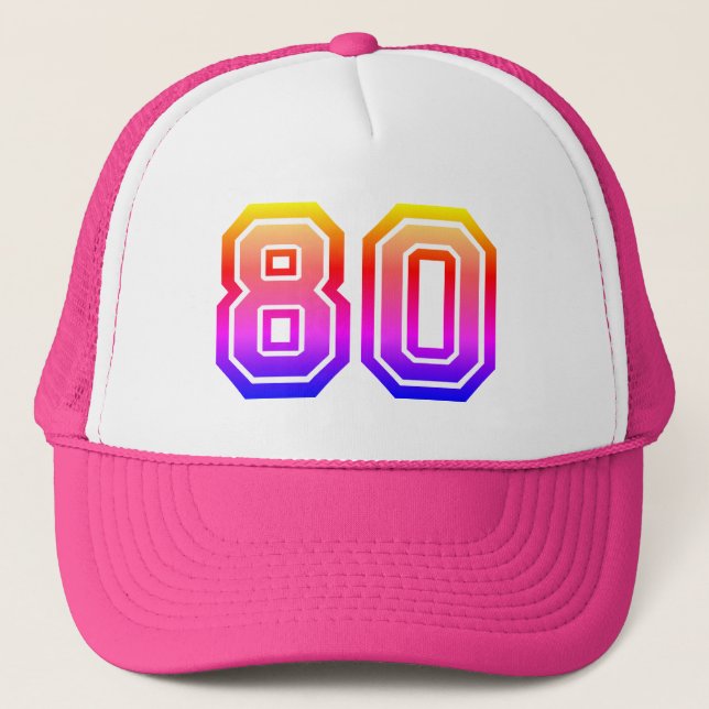 Colorful 80th Birthday Party Trucker Hat (Front)