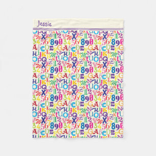 Colorful ABCs and 123s Fleece Blanket