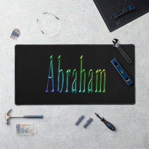 Colorful Abraham Name, Desk Mat