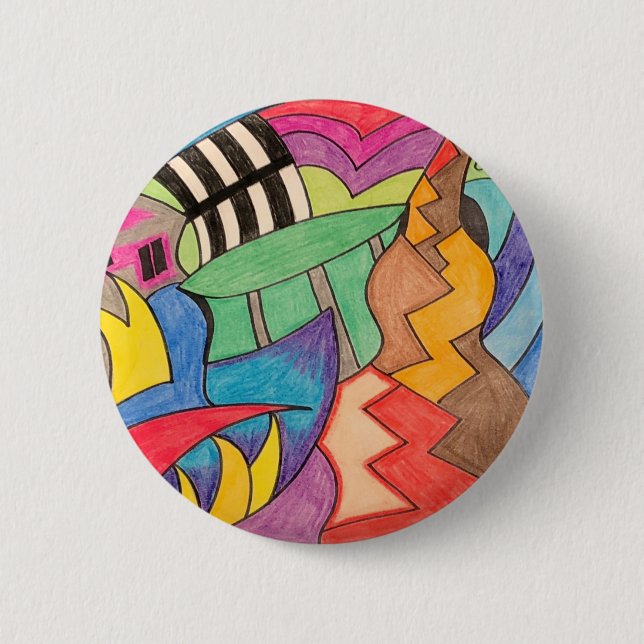 Colorful Abstract 6 Cm Round Badge (Front)