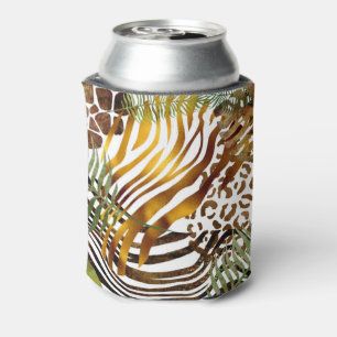 Colorful abstract animal jungle can cooler