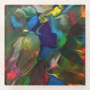 Colorful abstract art coaster