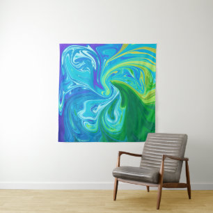 Colorful abstract art tapestry