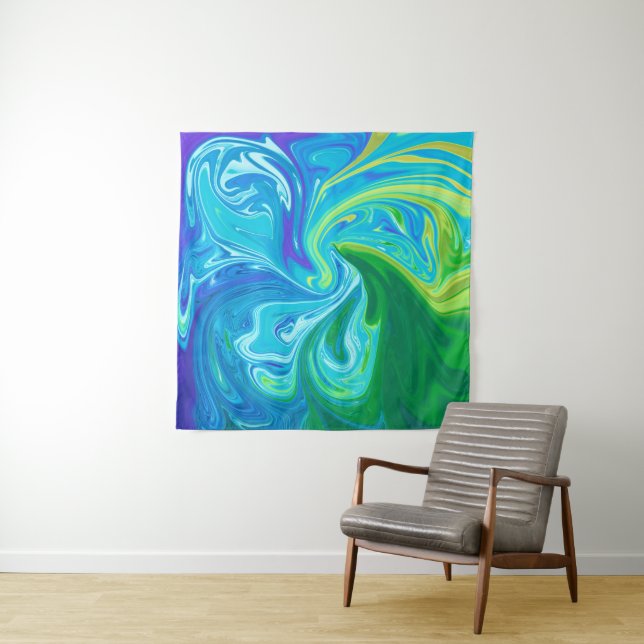 Colorful abstract art tapestry (In Situ)
