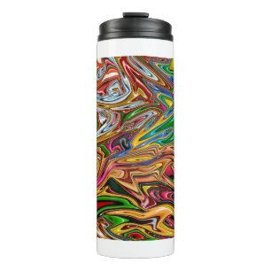 Colorful abstract art thermal tumbler