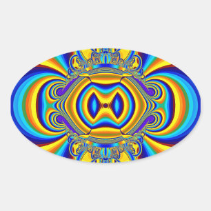 Colorful Abstract Background-14334 Oval Sticker