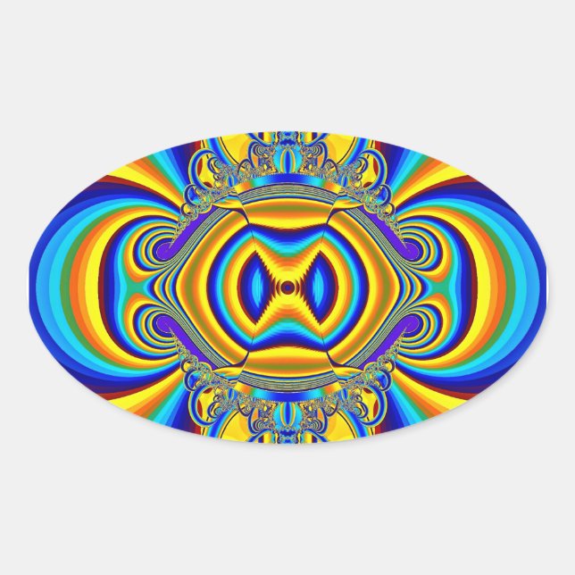 Colorful Abstract Background-14334 Oval Sticker (Front)