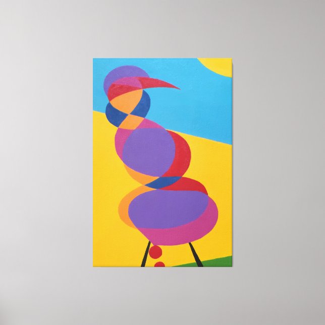 Colorful Abstract Bird Canvas Print (Front)