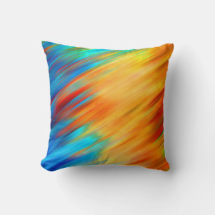 Colorful Abstract Blue Orange Flare Cushion