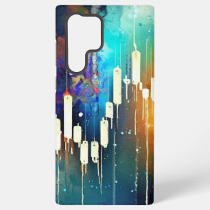 Colorful abstract candlestick chart painting samsung galaxy case