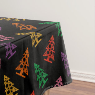Colorful Abstract Christmas Tree Pattern  Tablecloth