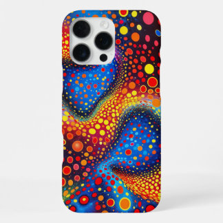 Colorful Abstract Cosmic Dots Swirling Optical iPhone 16 Pro Max Case