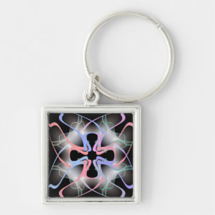 COLORFUL ABSTRACT CROSS KEY RING