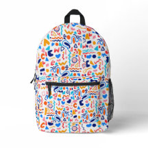 Colorful Abstract Doodle Backpack – Retro 90s Aest