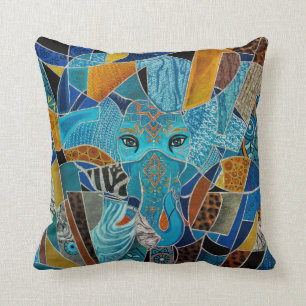 Colorful Abstract Elephant composition Cushion