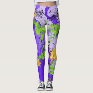 Colorful abstract energy wave leggings