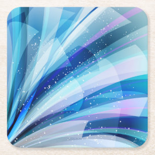 Colorful Abstract Exploding Universe Square Paper Coaster