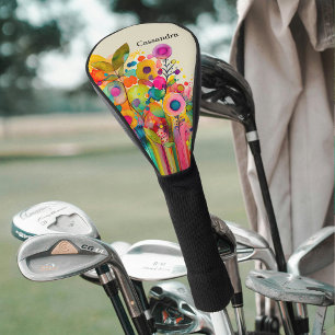 Colorful Abstract Floral Golf Head Cover