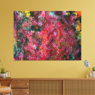 Colorful Abstract Floral Painting on Canvas Print