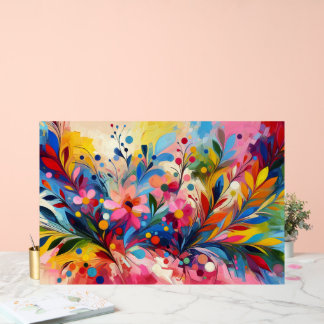 Colorful Abstract Flowers Vibrant Explosion Art Ch Acrylic Sign