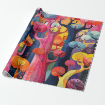 Colorful Abstract Forest Wrapping Paper