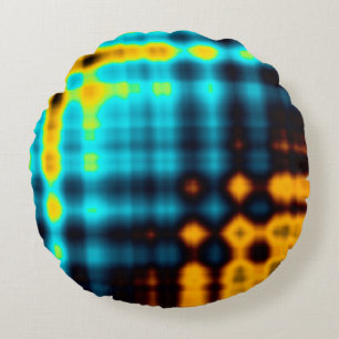 Colorful abstract geometric background with patter round cushion