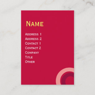COLORFUL ABSTRACT GEOMETRIC CIRCLE Red Pink Yellow Business Card