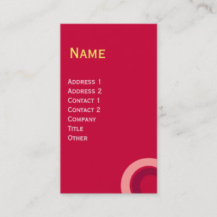 COLORFUL ABSTRACT GEOMETRIC CIRCLE Red Pink Yellow Business Card