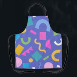 Colorful Abstract Geometric Memphis Style Pattern Apron<br><div class="desc">Colorful abstract geometric pattern featuring bright shapes including circles, arches, rectangles, triangles, and squiggles on a bold background. Modern playful design inspired by retro Memphis style with vibrant gradients and fun scattered elements, perfect for prints, textiles, backgrounds, and creative projects.</div>