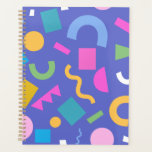 Colorful Abstract Geometric Memphis Style Pattern Planner<br><div class="desc">Colorful abstract geometric pattern featuring bright shapes including circles,  arches,  rectangles,  triangles,  and squiggles on a bold background. Modern playful design inspired by retro Memphis style with vibrant gradients and fun scattered elements,  perfect for prints,  textiles,  backgrounds,  and creative projects.</div>