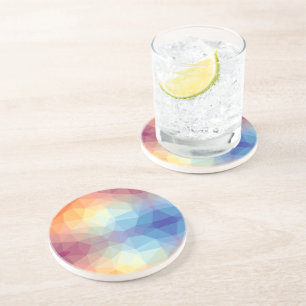 Colorful Abstract Geometric Rainbow Coaster
