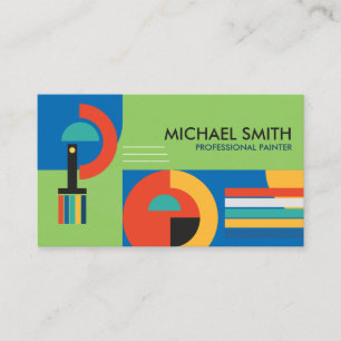 Colorful Abstract Geometric Shapes Painter Business Card