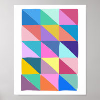 Colorful Abstract Geometric Triangle Patchwork