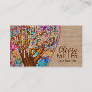 Colorful Abstract Happiness Tree Business Card
