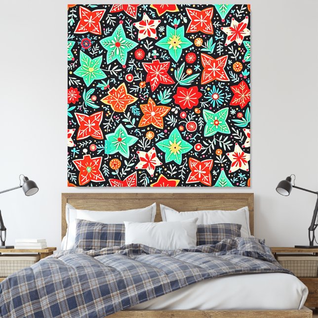 Colorful Abstract Holiday Design Canvas Print (Insitu(Bedroom))