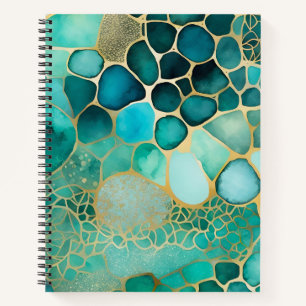 Colorful Abstract Ink Art Spiral Notebook