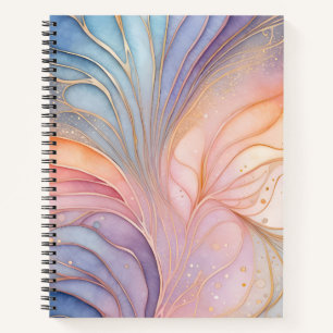 Colorful Abstract Ink Art Spiral Notebook