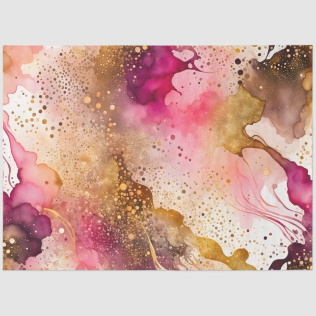 Colorful Abstract Ink Art Tissue Paper (Front)
