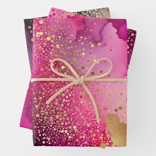 Colorful Abstract Ink Art Wrapping Paper Sheets