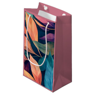 Colorful Abstract Leaves Small Gift Bag