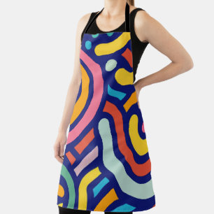 Colorful Abstract Lines Apron