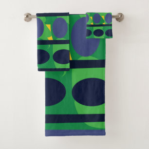 Colorful Abstract Modern Geometric Bath Towel Set