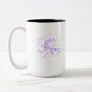 Colorful Abstract Neon Splash Two-Tone Coffee Mug
