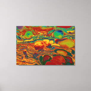 Colorful Abstract Oil Paint Pattern Art Canvas Print