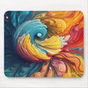 Colorful Abstract Paint Splatter Art (12) Mouse Pad